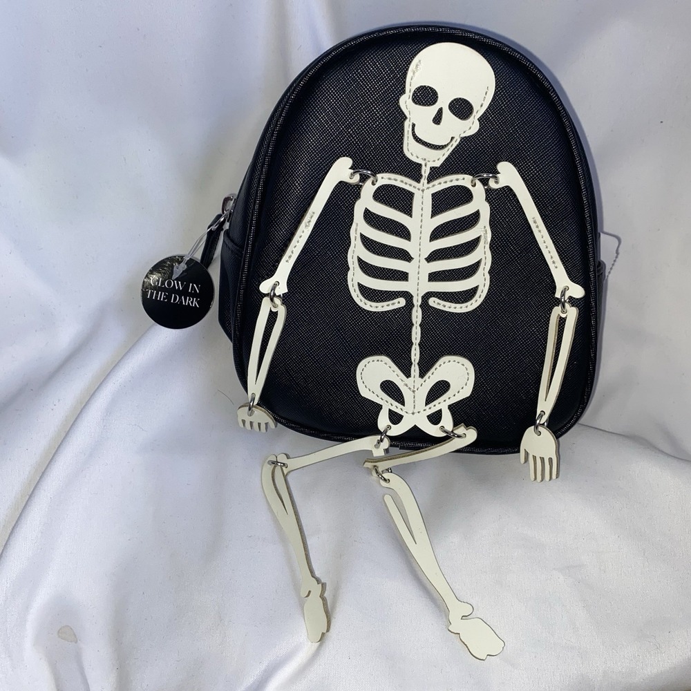 Bath & Body Works 6" x 6" Glow in the Dark Skeleton Mini Backpack Halloween Bag